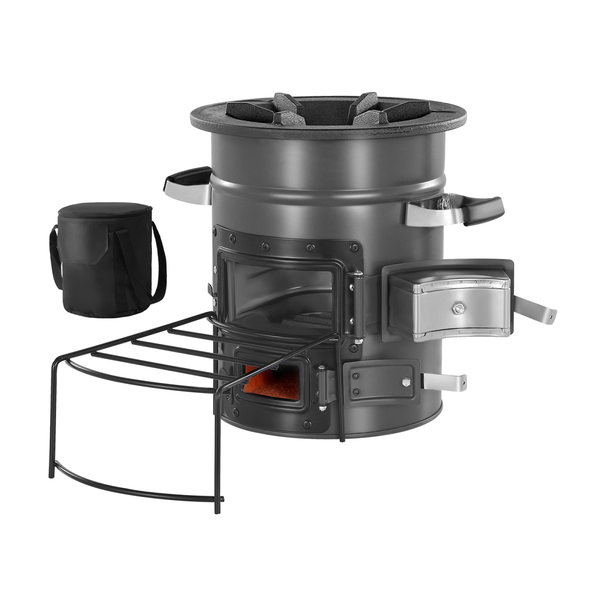 Camping Double Cooking Stove - 캠핑 로켓 스토브, 배낭여행용 휴대용 장작