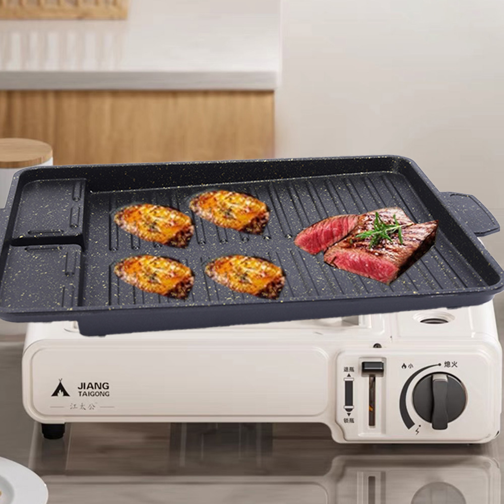 Camping Cooking Cupboard - 직사각형 알루미늄 바베큐 플레이트, 붙지 않는