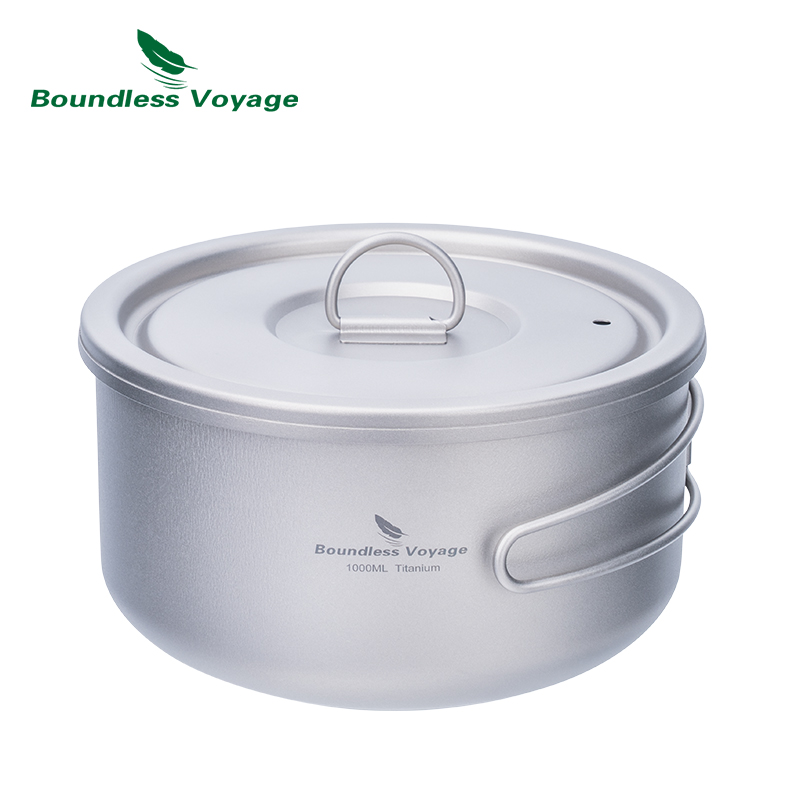 Camping Cooking Handle - Boundless Voyage 티타늄 캠핑 냄비, 뚜껑이