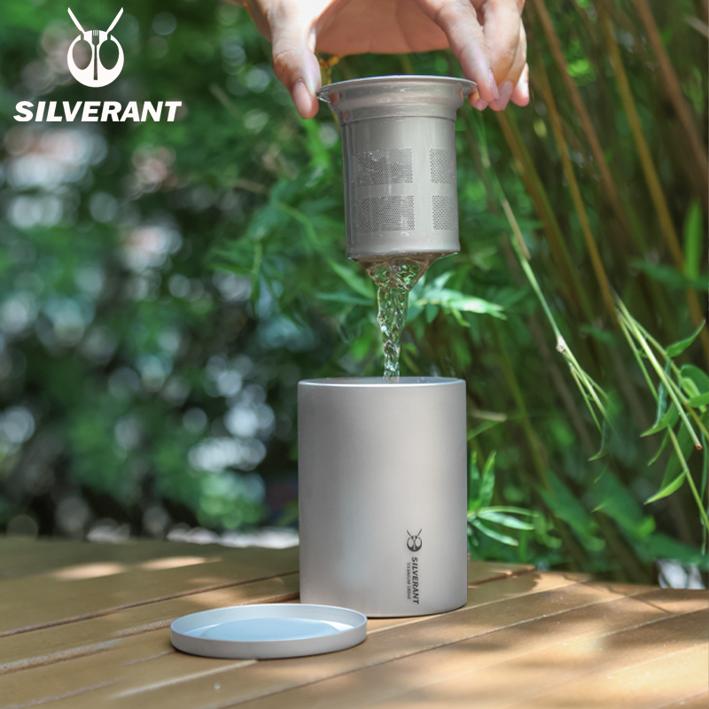 Pocket Coffee Maker - 티타늄 더블 데크 커피 차 머그컵