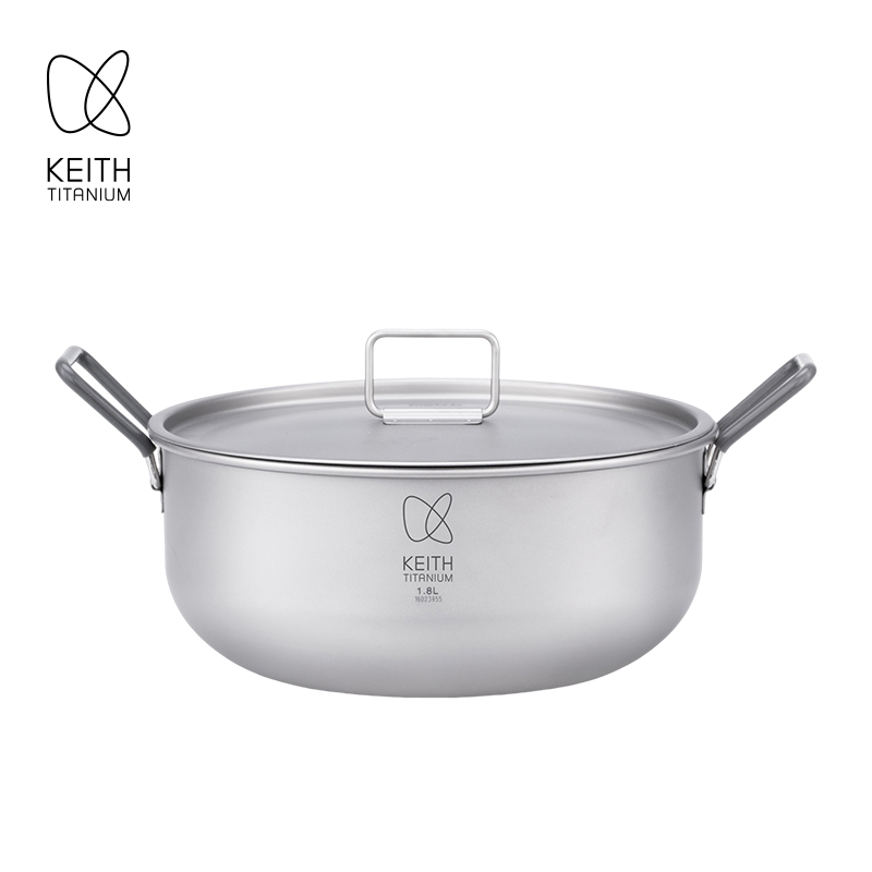 Camping Cooking Handle - KEITH 1.8L 순수 티타늄 요리 냄비