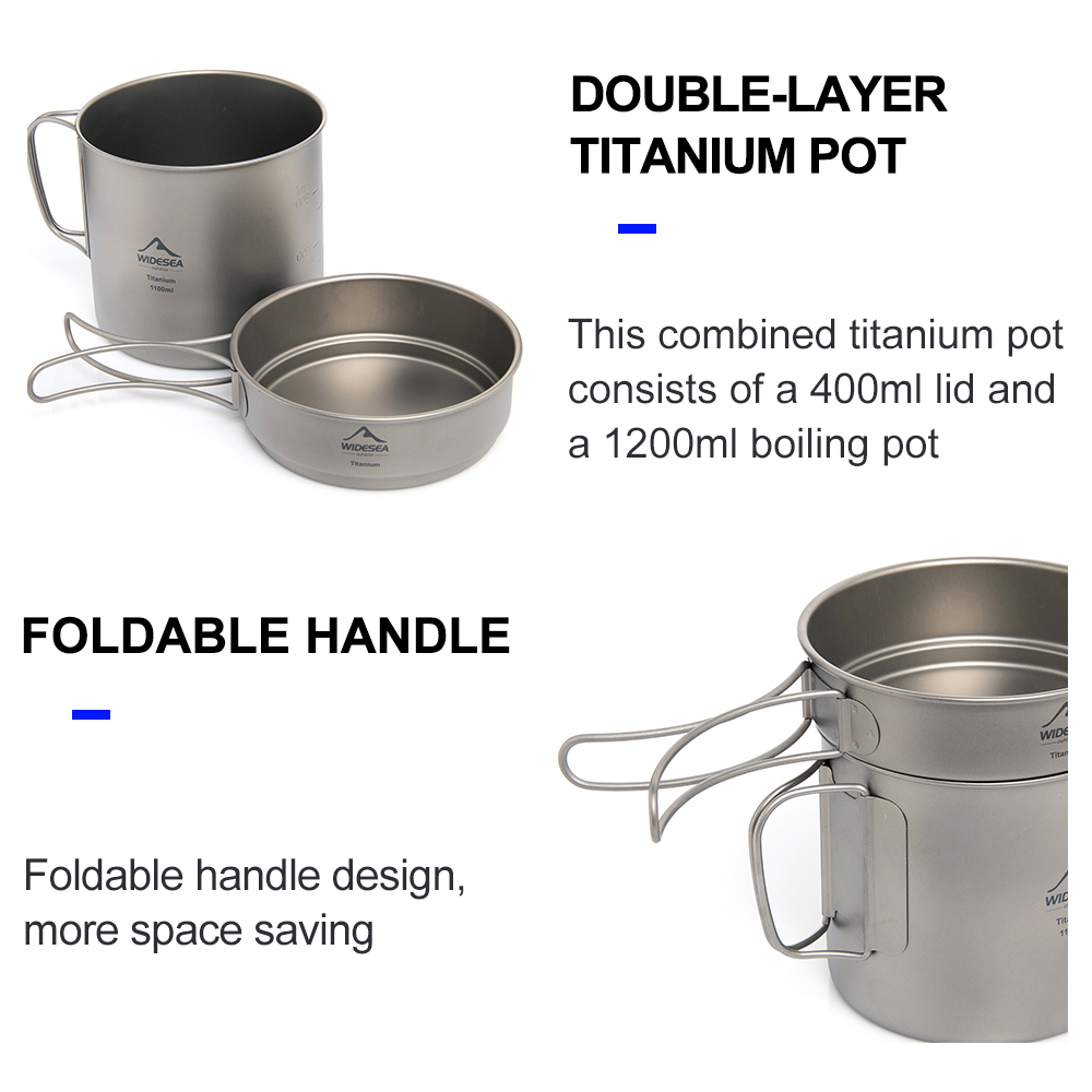 Widesea 초경량 티타늄 캠핑 냄비 1100ml 접 - Camping Cooking Knife Set 리뷰 및 가격