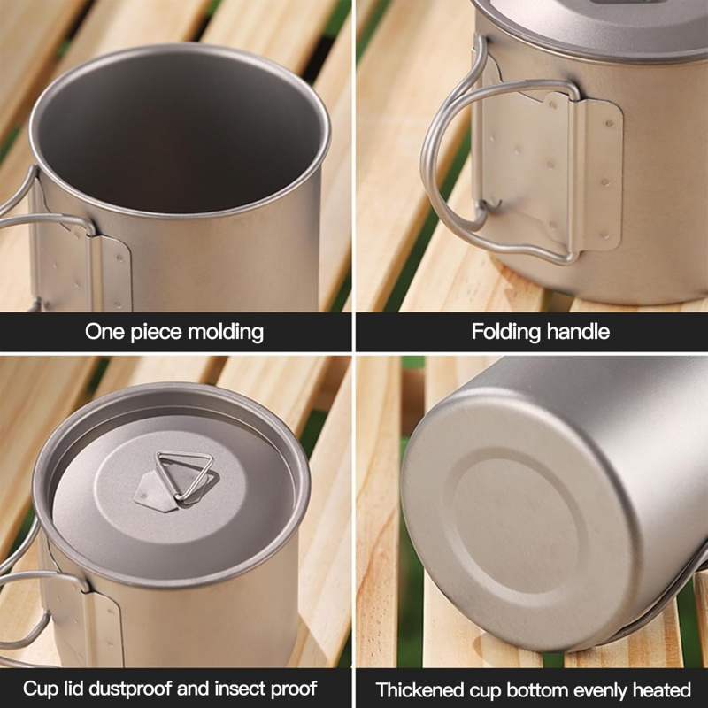 접이식 손잡이가 있는 티타늄 캠핑 머그, 가벼운 휴대용 - Camping Cooking Handle 리뷰 및 가격