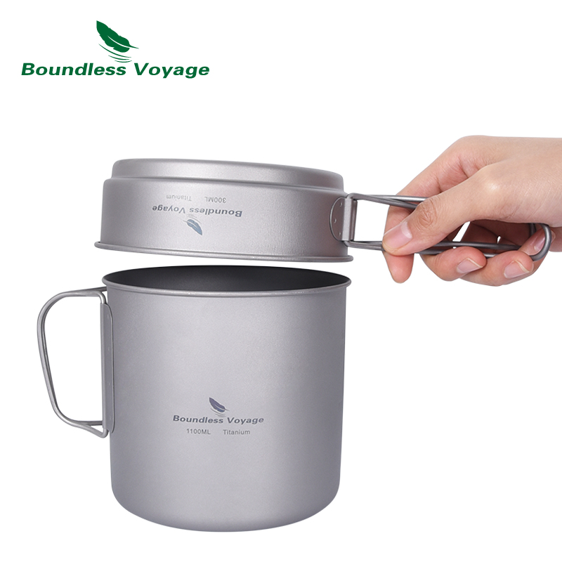 Boundless Voyage 캠핑 티타늄 컵 팬 세트 - Camping Cooking Cupboard 리뷰 및 가격