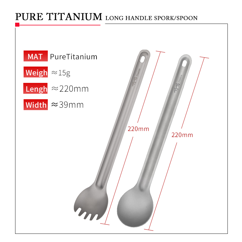 TiTo 티타늄 스포크 스푼 롱 핸들 Outdor 캠핑 - Camping Cooking Handle 리뷰 및 가격