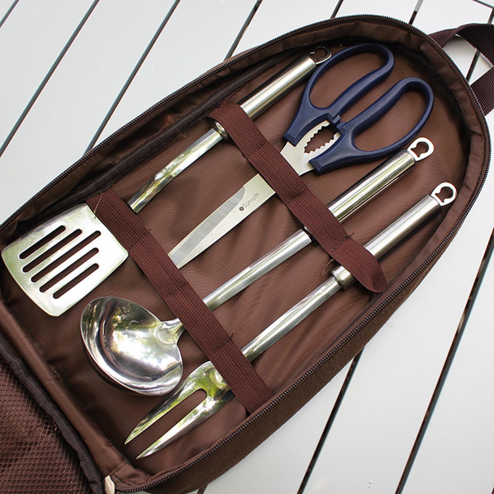 7pcs 캠핑 주방기구 세트 운반 가방 바베큐 해변 하 - Camping Cooking Knife Set 리뷰 및 가격