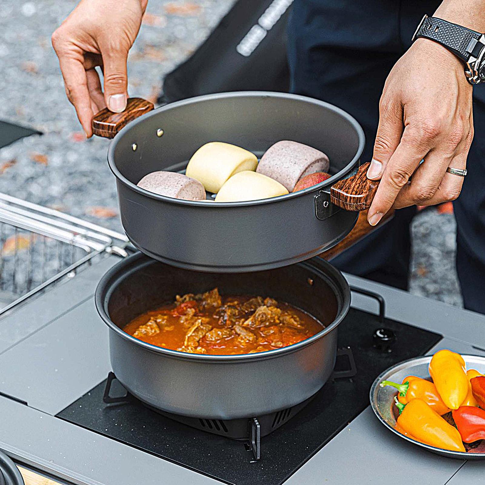캠핑 팬 휴대용 대형 경량 이중층 스티머 캠핑 요리 팬 - Camping Double Cooking Stove 리뷰 및 가격