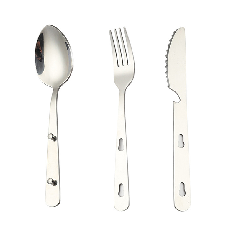 3개 세트 휴대용 스테인리스 식기 접이식 나이프 수저  - Camping Cooking Knife Set 리뷰 및 가격