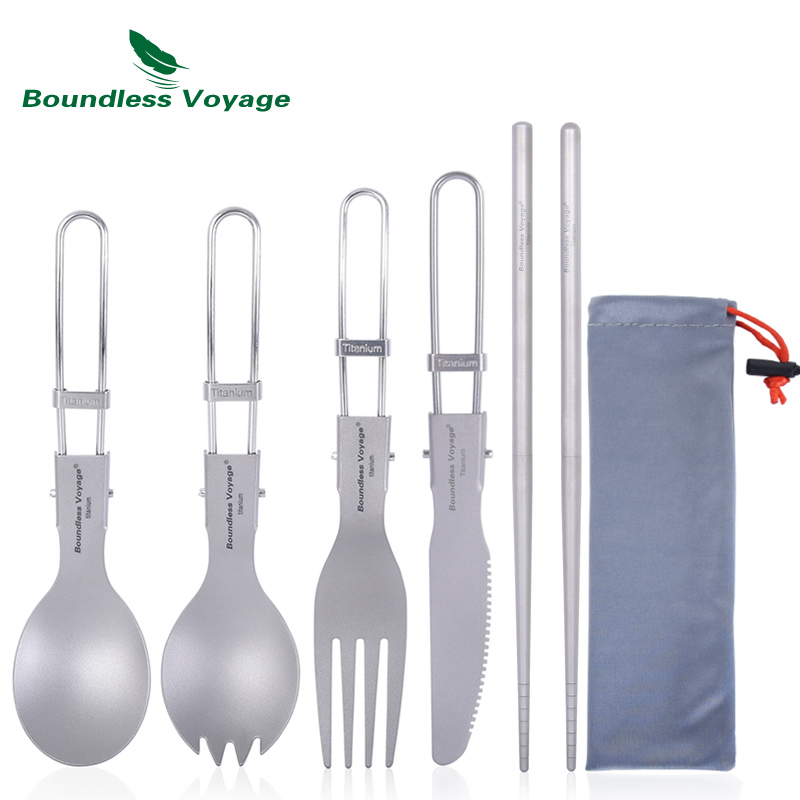 무한 항해 티타늄 캠핑 식기 접이식 스푼 스포크 포크  - Camping Cooking Knife Set 리뷰 및 가격