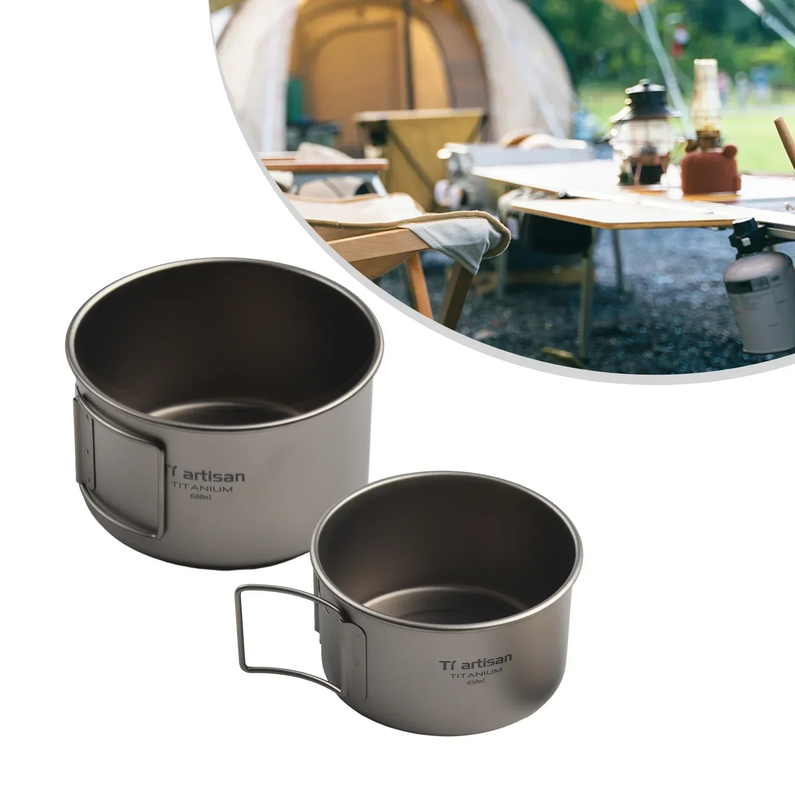 접이식 손잡이가 있는 티타늄 그릇, 캠핑 그릇, 뚜껑  - Camping Cooking Handle 리뷰 및 가격