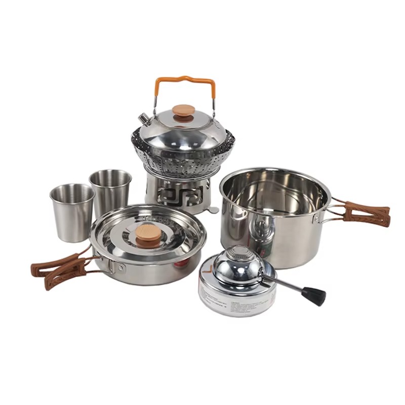 고품질 휴대용 야외 캠핑 조리기구 세트 금속 손잡이 식 - Quality Camping Cooking Set 리뷰 및 가격