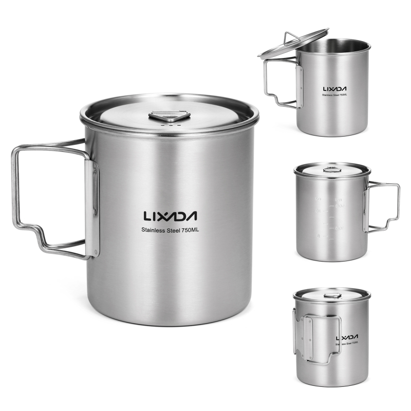 Lixada 야외 스테인레스 스틸 물컵 머그잔, 접이식 - Camping Cooking Handle 리뷰 및 가격