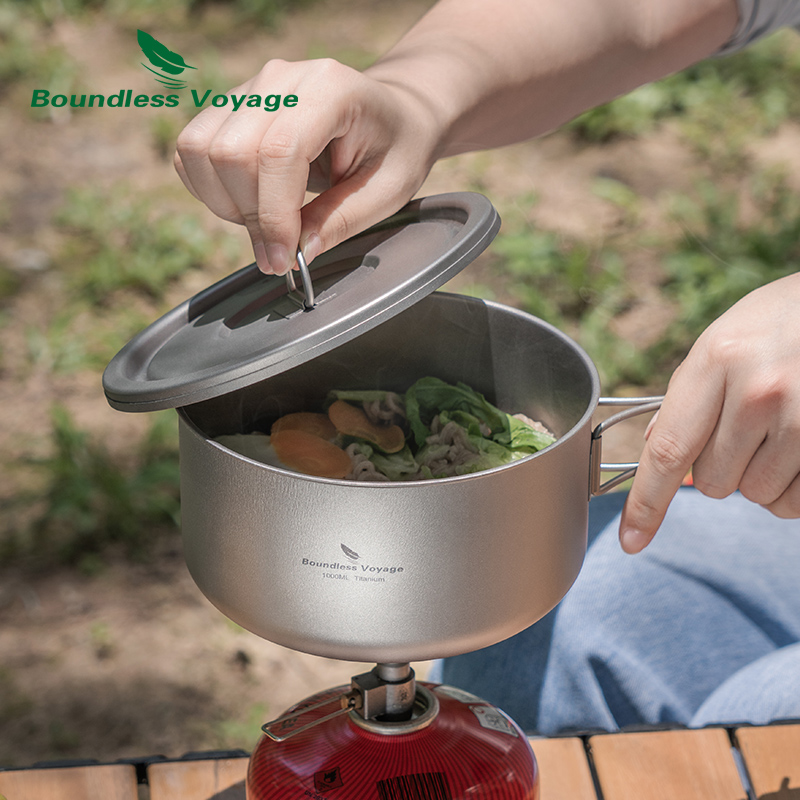 Boundless Voyage 티타늄 캠핑 냄비, 뚜껑 - Camping Cooking Handle 리뷰 및 가격