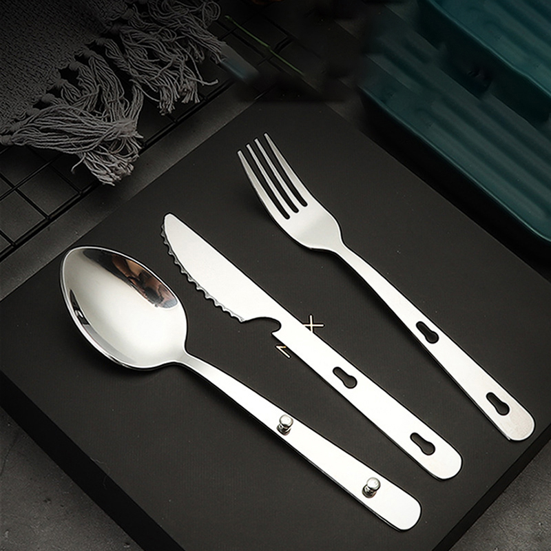 3개/세트 휴대용 스테인리스 식기 접이식 나이프 수저  - Camping Cooking Knife Set 리뷰 및 가격
